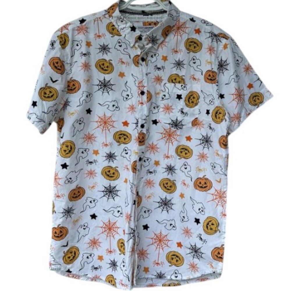 Eighth Avenue men's Halloween-themed short sleeve polo shirt size L